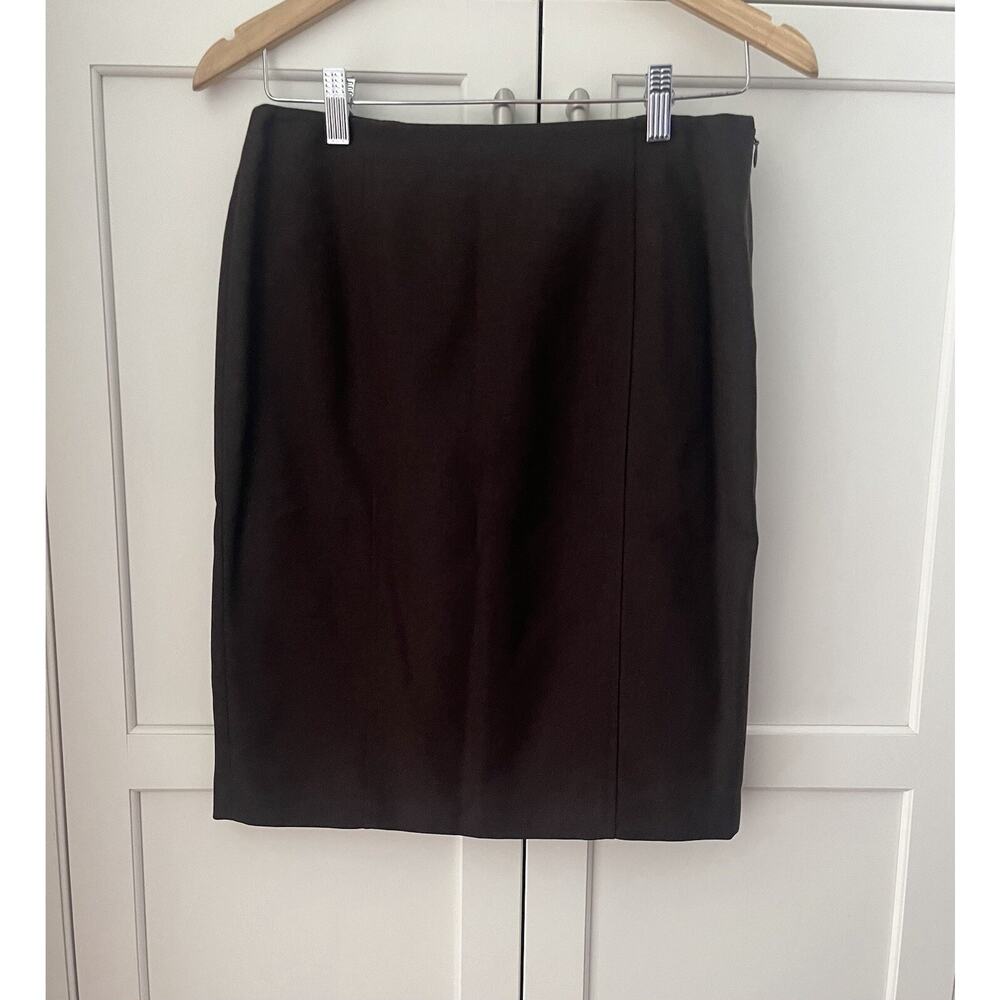 LE SUIT Women Pencil Skirt Square Split Back size 4P brown